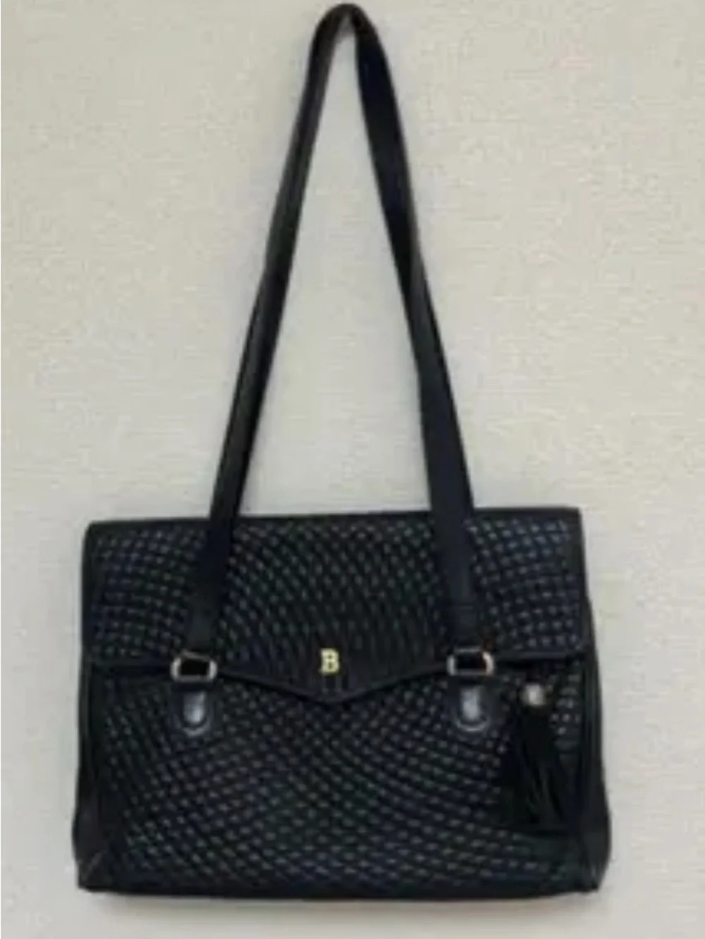 Bally Black Quilted Shoulder Bag with Tassel